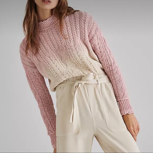 🎉HP🎉 Anthropologie Marci Dip Dye Cable Knit Sweater - Picture 2 of 5